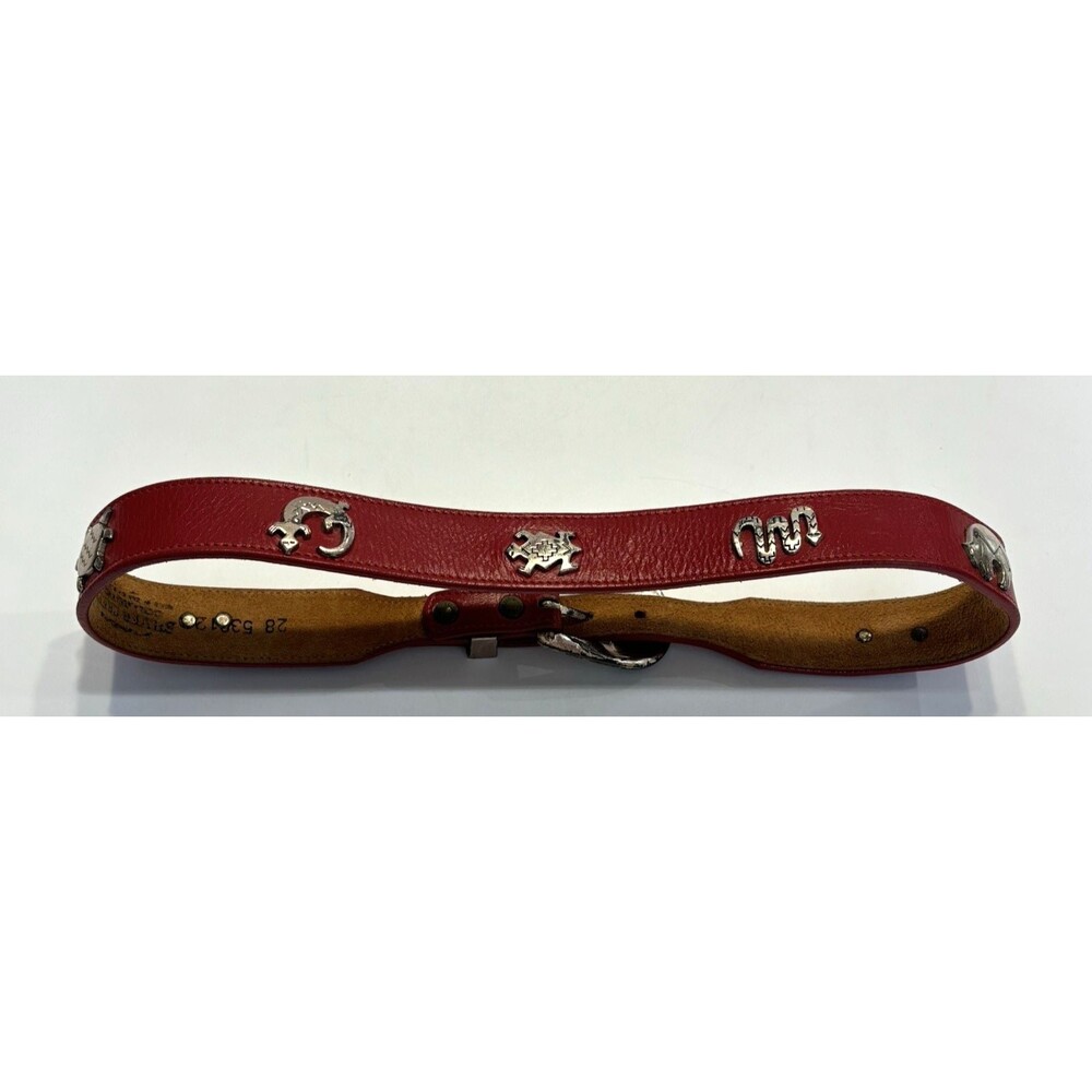 Silver Creek Collection Red Western Women's Studded Leather 28” Belt Cowboy